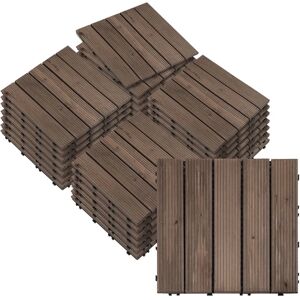 Outsunny - Deck Tiles - Black - Solid Wood - Floor Tile Outsunny - Deck Tiles - Black - Solid Wood - Floor Tile