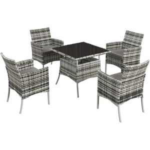 Outsunny Rattan Garden Furniture Set - Grey Outsunny Rattan Garden Furniture Set - Grey