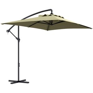 Outsunny Cantilever Parasol 3 m Beige Cross Base Parasol Outsunny Cantilever Parasol 3 m Beige Cross Base Parasol