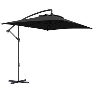 Outsunny - 3 m Cantilever Parasol - Black - Cantilever Parasol Outsunny - 3 m Cantilever Parasol - Black - Cantilever Parasol