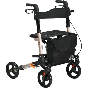 Homcom 4 Wheel Rollator Walker - Adjustable Mobility Walker with Bag Homcom 4 Wheel Rollator Walker - Adjustable Mobility Walker with Bag