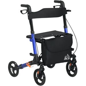 Homcom 4 Wheel Rollator Walker - Adjustable Mobility Walker with Bag Homcom 4 Wheel Rollator Walker - Adjustable Mobility Walker with Bag
