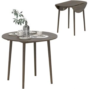 HOMCOM Grey Foldable Round Drop Leaf Table - Dining Table HOMCOM Grey Foldable Round Drop Leaf Table - Dining Table