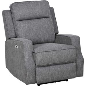 Homcom Grey Electric Reclining Armchair - Recliner Sofa with USB Homcom Grey Electric Reclining Armchair - Recliner Sofa with USB