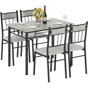 HOMCOM 5 Pieces Dining Room Sets - Dining Table with Marble Top HOMCOM 5 Pieces Dining Room Sets - Dining Table with Marble Top