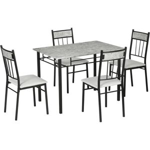 Homcom Marble Top 5-Piece Dining Set - Table & Chairs Homcom Marble Top 5-Piece Dining Set - Table & Chairs