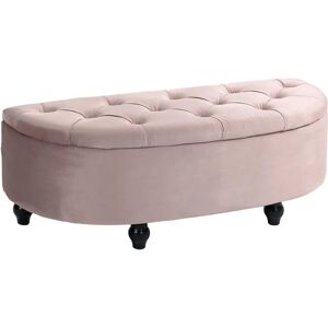 HOMCOM Semi-Circle Storage Ottoman Bench - Ottoman Bench HOMCOM Semi-Circle Storage Ottoman Bench - Ottoman Bench