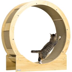 PawHut - Cat Wheel with Brake - Oak Tone - Cat Toy PawHut - Cat Wheel with Brake - Oak Tone - Cat Toy