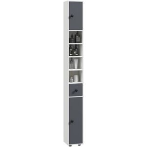 Kleankin - Slim Toilet Roll Cabinet - Grey - Bathroom Cabinet Kleankin - Slim Toilet Roll Cabinet - Grey - Bathroom Cabinet