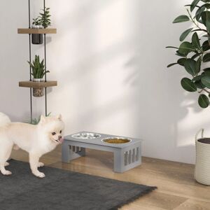 PawHut Raised Dog Bowl - Grey - Stainless Steel - Dog bowl PawHut Raised Dog Bowl - Grey - Stainless Steel - Dog bowl