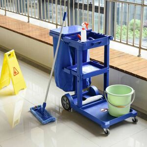 HOMCOM Cleaning Cart - Blue - 3-tier - Cleaning cart HOMCOM Cleaning Cart - Blue - 3-tier - Cleaning cart