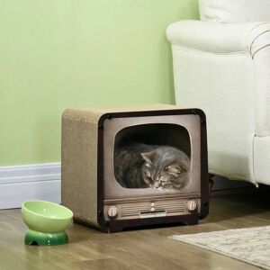 PawHut - TV Shape Cat Scratching Board - Brown - Cat Scratching Board PawHut - TV Shape Cat Scratching Board - Brown - Cat Scratching Board