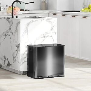 Homcom - Triple 15L - Black - 3 Compartments - Trash bin Homcom - Triple 15L - Black - 3 Compartments - Trash bin