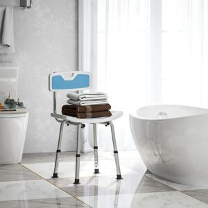 HOMCOM Shower Stool - Light Blue - Adjustable for Elderly & Disabled HOMCOM Shower Stool - Light Blue - Adjustable for Elderly & Disabled