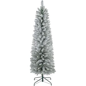 HOMCOM 5 Foot Artificial Pencil Christmas Tree - Snow Flocked Tips HOMCOM 5 Foot Artificial Pencil Christmas Tree - Snow Flocked Tips