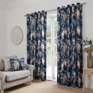Dreams & Drapes Wisteria Navy Eyelet Curtains - Curtain Dreams & Drapes Wisteria Navy Eyelet Curtains - Curtain