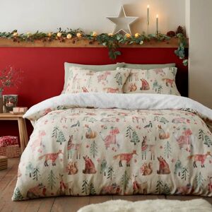 Fusion Christmas Woodland Animals Sherpa Reverse Duvet Cover Bedding Set Natural - Bedding Set Fusion Christmas Woodland Animals Sherpa Reverse Duvet Cover Bedding Set Natural - Bedding Set
