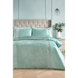 Soiree Iras Duck Egg Velvet Satin Textured Bedding Set - Bedding Set Soiree Iras Duck Egg Velvet Satin Textured Bedding Set - Bedding Set