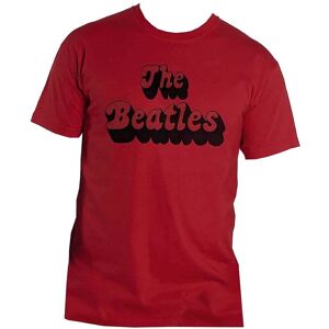 The Beatles M Red Unisex T-Shirt - Text Logo Shadow The Beatles M Red Unisex T-Shirt - Text Logo Shadow