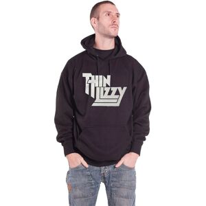 Svart hoodie Thin Lizzy - Officiell band hoodie med staplat logotyp Svart hoodie Thin Lizzy - Officiell band hoodie med staplat logotyp
