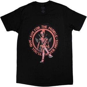 Marvel Black Deadpool Aim For The Middle Logo T-Shirt Marvel Black Deadpool Aim For The Middle Logo T-Shirt