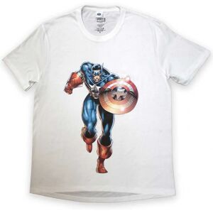 Marvel Captain America Running Logo White XL T-Shirt Marvel Captain America Running Logo White XL T-Shirt