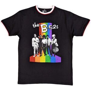 The B-52S Rainbow Stripes Ringer T-Shirt - T-Shirt The B-52S Rainbow Stripes Ringer T-Shirt - T-Shirt