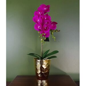 Dark Pink and Gold Artificial Orchid Plant - Home Decor Dark Pink and Gold Artificial Orchid Plant - Home Decor
