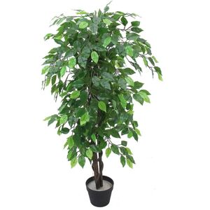Green Artificial Ficus Tree - 120cm Indoor Plant, Bushy Shape Green Artificial Ficus Tree - 120cm Indoor Plant, Bushy Shape