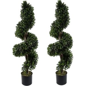 Green Artificial Trees - 120cm Spiral Buxus Outdoor Topiary Green Artificial Trees - 120cm Spiral Buxus Outdoor Topiary