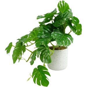 Leaf Monstera Artificial Desk Plant - Green, 30cm Leaf Monstera Artificial Desk Plant - Green, 30cm