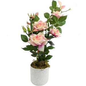 Leaf Artificial Rose Plant Pink 50cm - Artificial Flower Decor Leaf Artificial Rose Plant Pink 50cm - Artificial Flower Decor