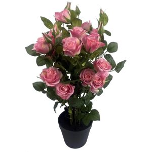 Botanik UK Pink Silk Rose Bush - Realistic Artificial Flower Arrangement Botanik UK Pink Silk Rose Bush - Realistic Artificial Flower Arrangement