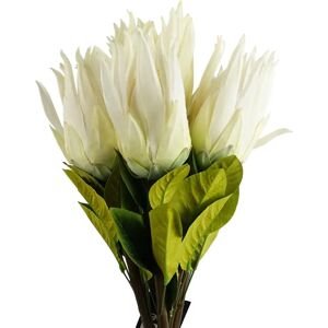Leaf White Artificial Sugarbush Flowers - 6 Stems 65cm Leaf White Artificial Sugarbush Flowers - 6 Stems 65cm