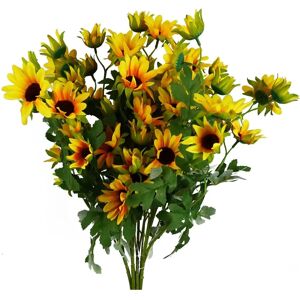 Leaf Artificial Daisy Flowers Set - 6x70cm, Yellow - Artificial Flowers Leaf Artificial Daisy Flowers Set - 6x70cm, Yellow - Artificial Flowers