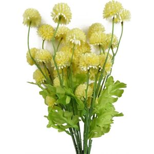 Leaf - Dahlia Pom 50cm - Yellow - Artificial Flower Stems Leaf - Dahlia Pom 50cm - Yellow - Artificial Flower Stems