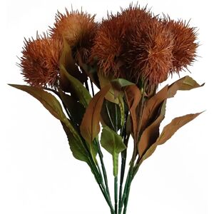 Leaf Brand Globe Thistle Artificial Flowers - Yellow, 6 Stems Leaf Brand Globe Thistle Artificial Flowers - Yellow, 6 Stems
