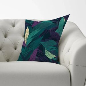 WRT Ltd - Green Purple Tropical Leaves - 33x48cm - Cushion WRT Ltd - Green Purple Tropical Leaves - 33x48cm - Cushion