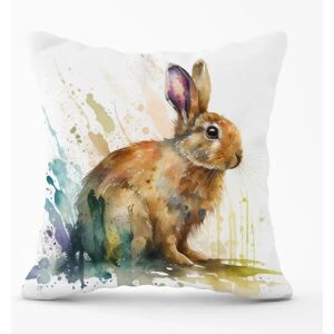 WRT Ltd - Rabbit Splash Watercolour - 60x60cm - Outdoor Cushion WRT Ltd - Rabbit Splash Watercolour - 60x60cm - Outdoor Cushion