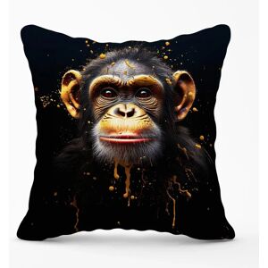 WRT Ltd - Splashart Cheeky Chimp Face - 60cm x 60cm - Water-resistant - Outdoor Cushion WRT Ltd - Splashart Cheeky Chimp Face - 60cm x 60cm - Water-resistant - Outdoor Cushion