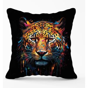 WRT Ltd - Splashart Leopard Face Outdoor Cushion - 60x60 WRT Ltd - Splashart Leopard Face Outdoor Cushion - 60x60