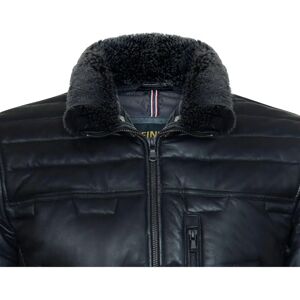 Infinity Leather Modell 2XL Schwarze Steppige Schafnappa Lederjacke - Lederjacke Infinity Leather Modell 2XL Schwarze Steppige Schafnappa Lederjacke - Lederjacke
