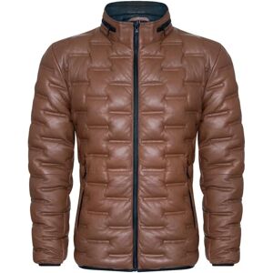 Infinity Leather Heren Puffer Leren Jas Bruin Gestikt Warm Bomber XL - Leren Puffer Jacke Infinity Leather Heren Puffer Leren Jas Bruin Gestikt Warm Bomber XL - Leren Puffer Jacke
