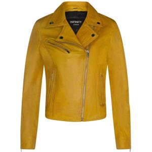 Infinity Leather Womens Yellow Leather Classic Biker Brando Jacket - Leather Biker Jacket Infinity Leather Womens Yellow Leather Classic Biker Brando Jacket - Leather Biker Jacket
