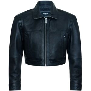 Infinity Leather Womens Black Cropped Biker Jacket - Jacket Infinity Leather Womens Black Cropped Biker Jacket - Jacket