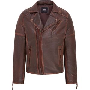 Infinity Leather Braune Slim Fit Doppel-Reißverschluss Biker Jacke - Lederjacke Infinity Leather Braune Slim Fit Doppel-Reißverschluss Biker Jacke - Lederjacke