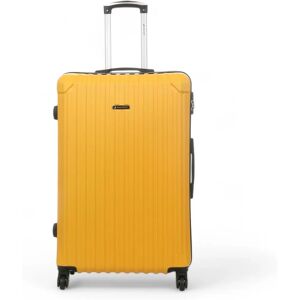 Infinity Leather Yellow ABS Hard Suitcase - 8 Wheels, L Infinity Leather Yellow ABS Hard Suitcase - 8 Wheels, L