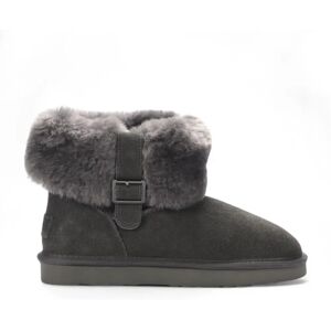 Infinity Leather Grey Sheepskin Ankle Bootie - Winter Boots for Women Infinity Leather Grey Sheepskin Ankle Bootie - Winter Boots for Women