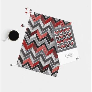 WRT Ltd - Red Grey Geometric Pattern - Jigsaw Puzzle WRT Ltd - Red Grey Geometric Pattern - Jigsaw Puzzle