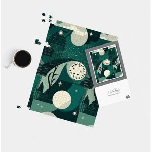 WRT Ltd - Abstract Green Moon and Stars - Puzzle WRT Ltd - Abstract Green Moon and Stars - Puzzle